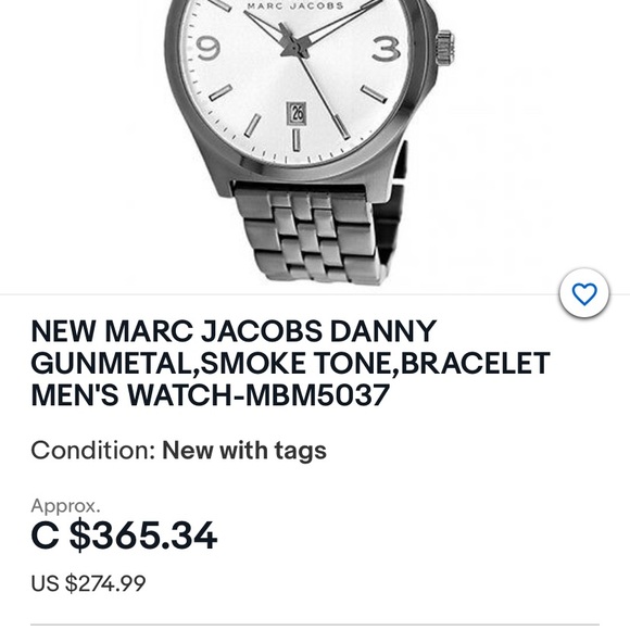Marc Jacobs Metallic Danny Stainless Steel Watch - Picture 2 of 4
